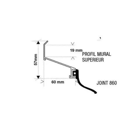 KIT Perfil pared superior + junta 860