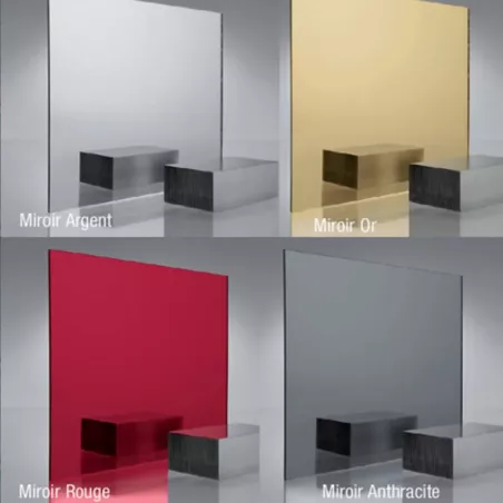 PMMA Extrusión Espejo | Plata, oro, rojo, antracita