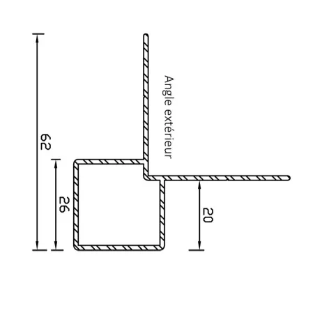 Perfil de aluminio para esquina exterior Hardie® Plank